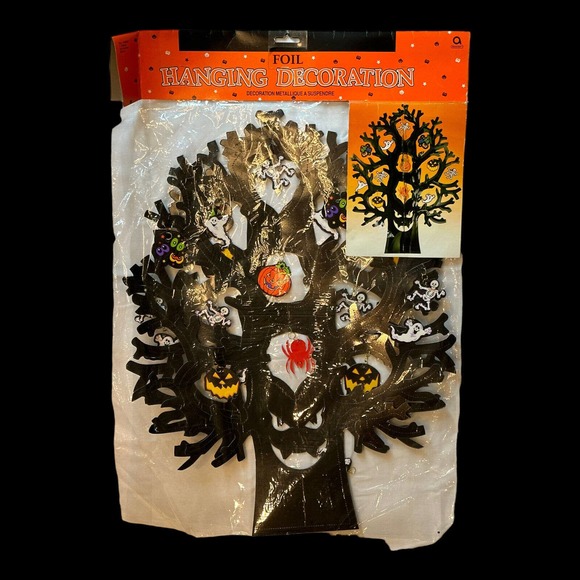 Amscan Halloween Foil Spooky Tree Hanging Decoration 23”x 17” NOS Vintage - Picture 3 of 9